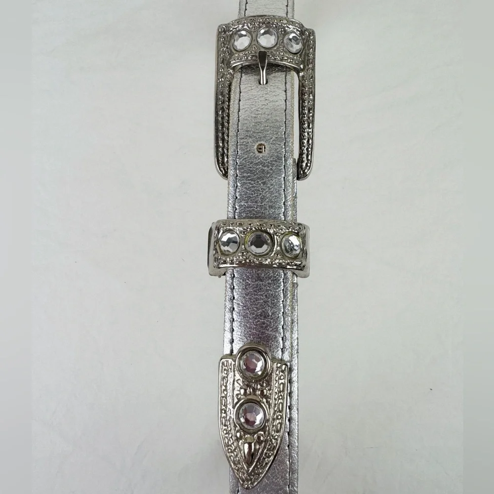 A.Brod Vintage 80's Silver Metallic Belt